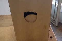 Cajon KlangEins, Cajon fertig, Ansicht von hinten