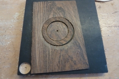 Ukulele bauen, Rosettenteil aus Wenge-Holz fräsen