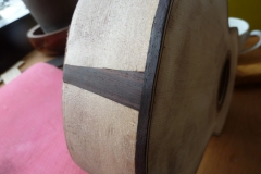 Ukulele bauen, eingelegter Keil und Binding aus Palisander