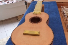 Ukulele bauen, fertig poliert, Vorderseite