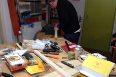 Cigarbox-Guitar, Sägen an der kleinen Kreissäge